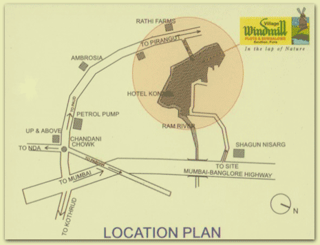 Location map of Windmill Village